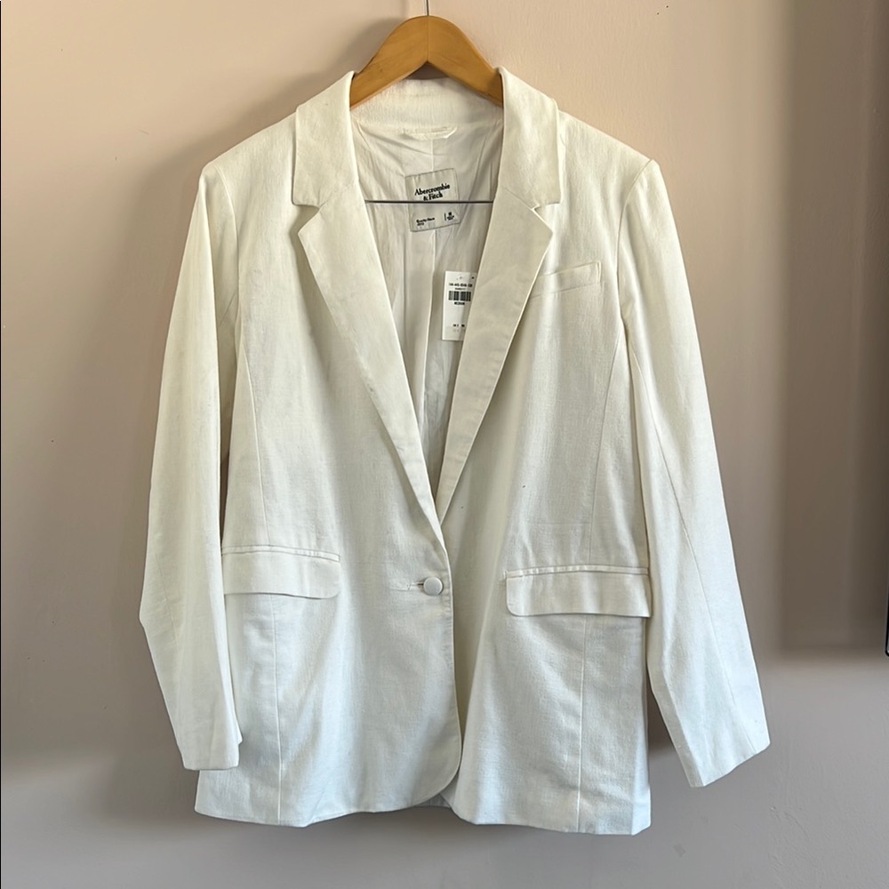 Abercrombie & Fitch White Blazer Women’s M NWT Lightweight Summer